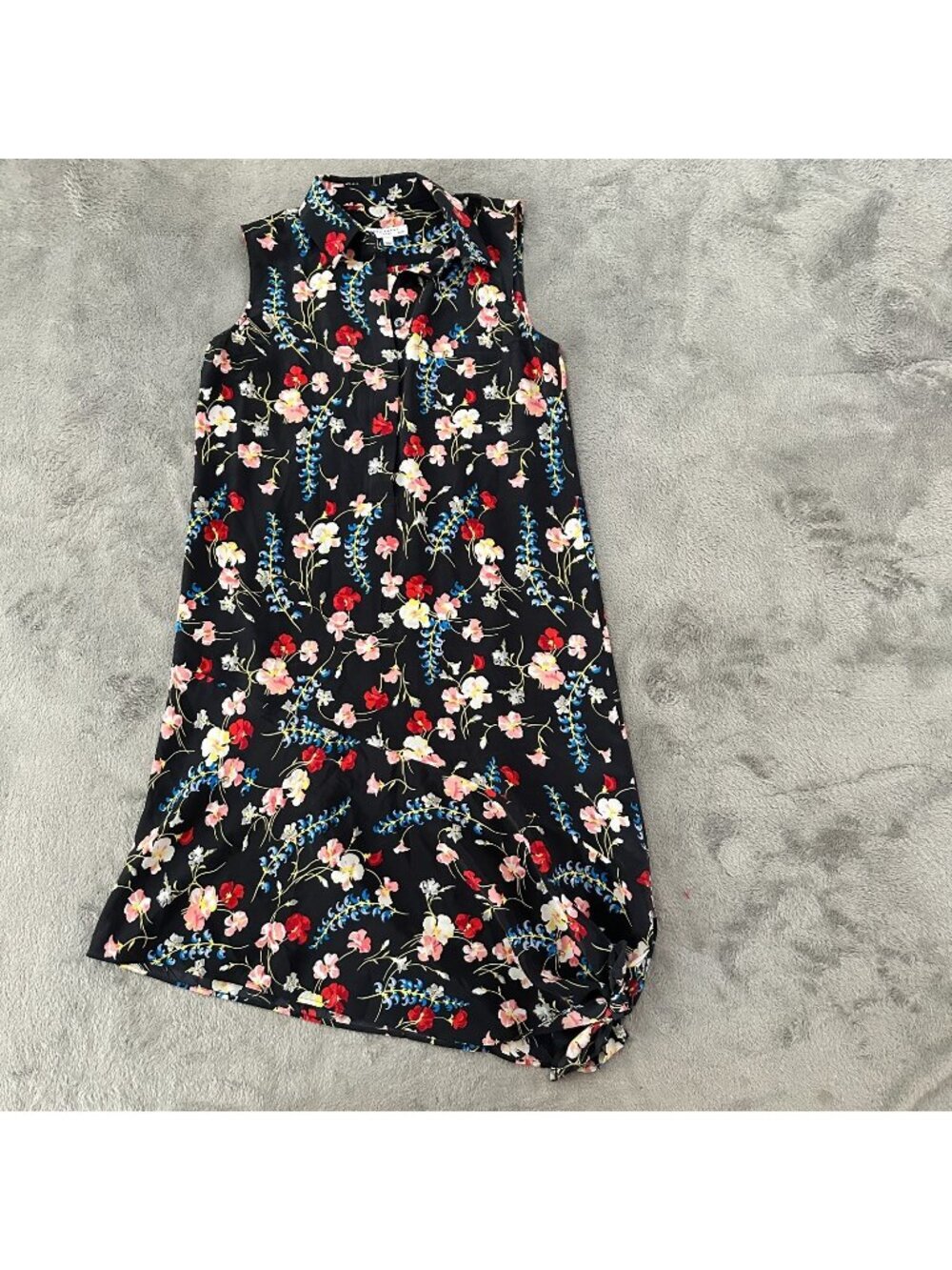 Equipment Femme 100% Silk Asymmetrical Sleeveless Collared Dress XS